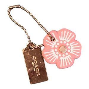 Coach Rose Gold/Pink Floral Bag Charm NWOT